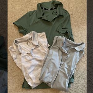 Bundle of 3 Nike Golf Dri Fit Polos (each worm 1x)
